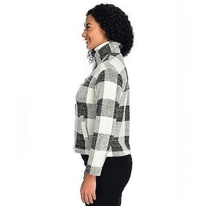 Christopher & Banks Black &White Buffalo Plaid Short Jacket  XL